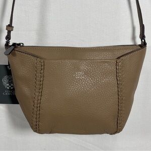 New Vince Camuto Tan khaki Leather Crossbody‎ Bag / Purse